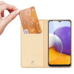 Husa Flip Premium Dux Ducis Skinpro Pentru Samsung Galaxy A22 4g, Gold - imagine 3