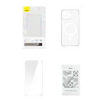 Husa Silicon Baseus Crystal Magnetic, MagSafe Cu Folie de Sticla Pentru Iphone 14 Pro Max - imagine 3