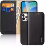 Husa Flip Dux Ducis Hivo Leather Pentru Iphone 15 Pro, Neagra