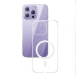 Husa Silicon Baseus Crystal Magnetic, MagSafe Cu Folie de Sticla Pentru Iphone 14 Pro Max