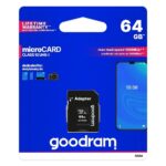 Card Memorie MicroSD GoodRam, 64Gb, Clasa 10 / UHS-1 U1, Cu Adaptor