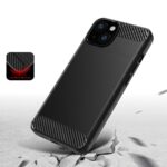 Husa Silicon Carbon Negru Pentru Iphone 13 Mini - imagine 5
