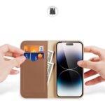 Husa Flip Dux Ducis Hivo Leather Pentru Iphone 15 Pro Max, Maro - imagine 2