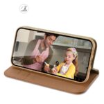 Husa Flip Dux Ducis Hivo Leather Pentru Iphone 15 Pro Max, Maro - imagine 4