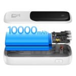 Baterie Externa Baseus 10000mAh Cablu Built-in USB Type-C 22.5W QC, SCP, AFC, FCP, Alba - imagine 9