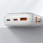Baterie Externa Baseus 10000mAh Cablu Built-in USB Type-C 22.5W QC, SCP, AFC, FCP, Alba - imagine 11