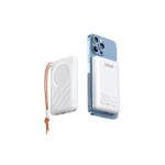 Baterie Externa Duzzona 10000mAh Cu Wireless Charging MagSafe, Qi USB-A/ USB-C 22.5W Alba