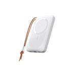 Baterie Externa Duzzona 10000mAh Cu Wireless Charging MagSafe, Qi USB-A/ USB-C 22.5W Alba - imagine 2