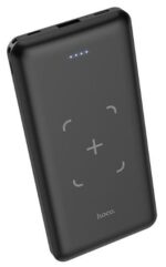 Baterie Externa Powerbank HOCO J50 Surf, 10000 mA, Standard Charge (5V) - Wireless, Neagra - imagine 3