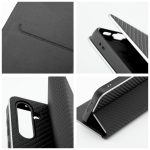 Husa Flip Insertie Carbon Negru Pentru Samsung Galaxy A42 5G - imagine 9