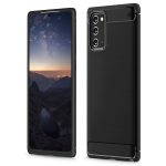 Husa Silicon Carbon Negru Pentru Samsung Galaxy S20 Ultra - imagine 4