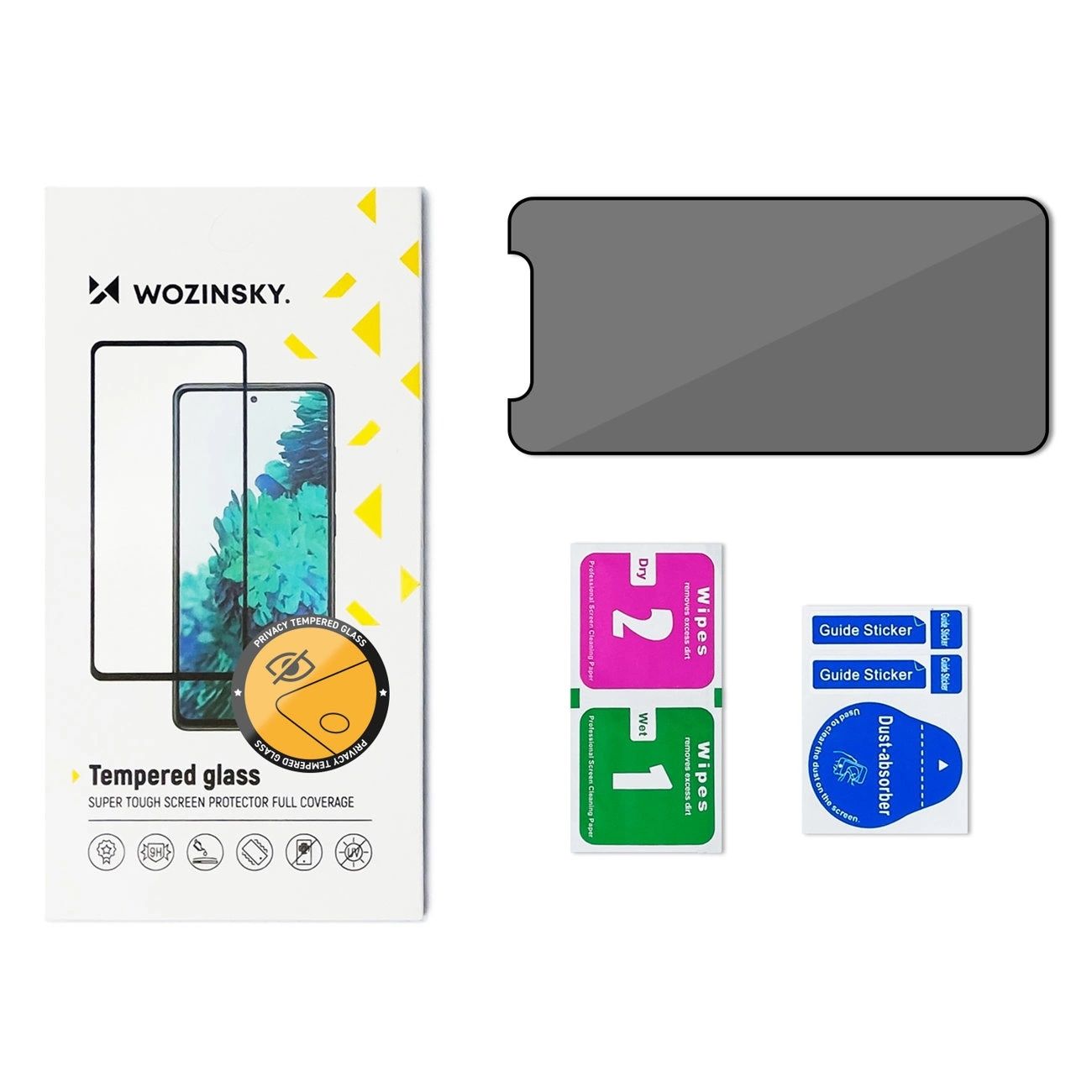 Folie de protectie Ecran Privacy WZK AntiSpy pentru Samsung Galaxy S22+ 5G S906, Sticla Securizata, Full Glue - imagine 3